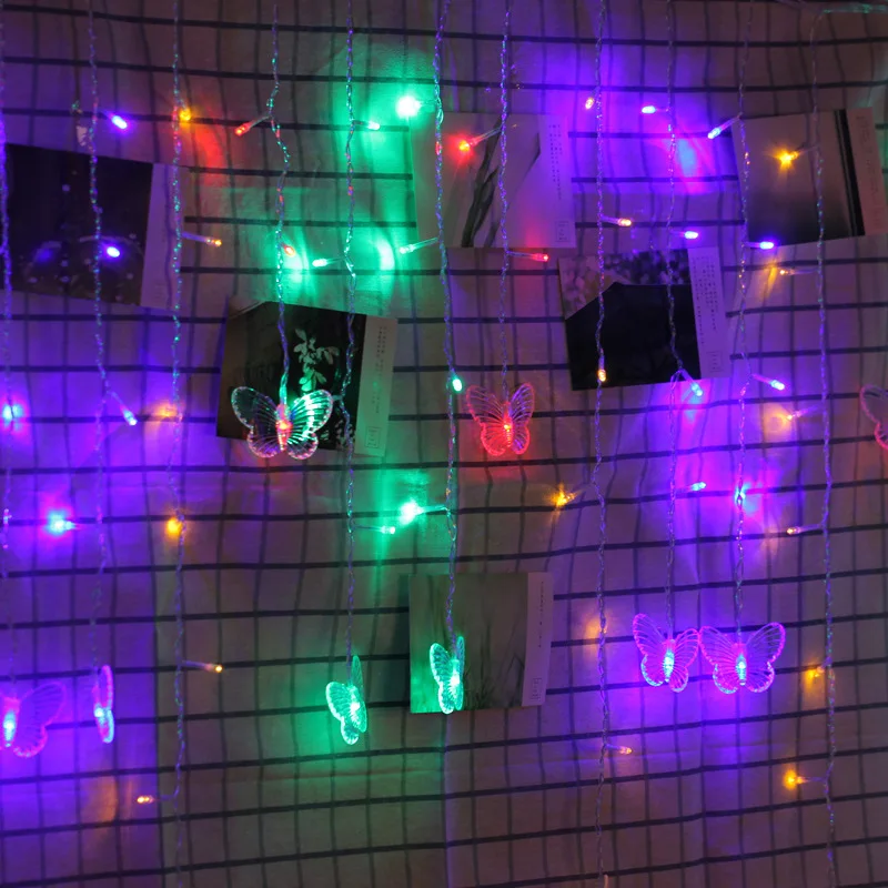 Christmas Lights Indoor Waterproof LED Curtain Lights Butterfly LED String lights Outdoor Christmas Party Home Decoration D35 Christmas Lights Indoor Waterproof LED Curtain Lights Butterfly LED String lights Outdoor Christmas Party Home Decoration D35