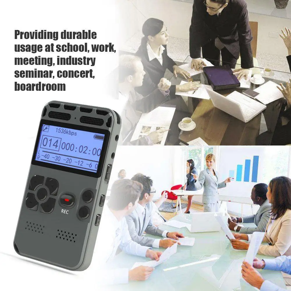 Профессиональный HD Цифровой диктофон с одной кнопкой Запись шумоподавления диктофон USB Перезаряжаемый 8G большой емкости рекордер