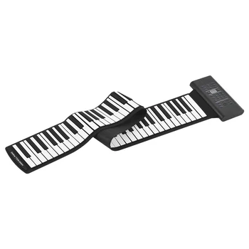 

88 Keys Portable Roll Up Piano Electronic Keyboard Silicon Built-in Stereo Speaker 1000mA Li-ion Battery Support MIDI Microphone