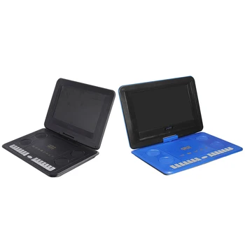 

Portable Mini DVD Player 13.8Inch HD TV Movies LCD Mobile Swivel Usb Sn Rotation for Car Multi Media Video Game Play EU Plug