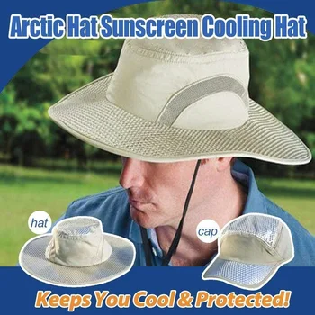 

Hot Selling Arctic Cap Cooling Ice Cap Sunscreen Hydro Cooling Bucket Hat Arctic Hat with UV Protection Keeps you Cool Protected