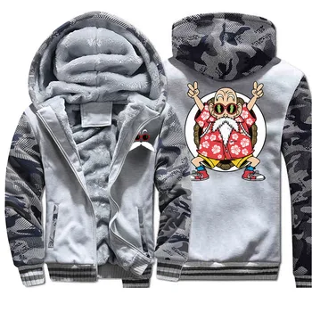 

Kame Sennin Japan Anime Dragon Ball 2019 Winter Hip Hop Camouflage Mens Raglan Sweatshirts Fashion Streetwear Coat Thick Cartoon