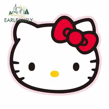 

EARLFAMILY 13cm x 11.5cm Waterproof Graphics for Cute Hello Kitty Car Sticker Motorcycle Decal Window Car Styling Accessories
