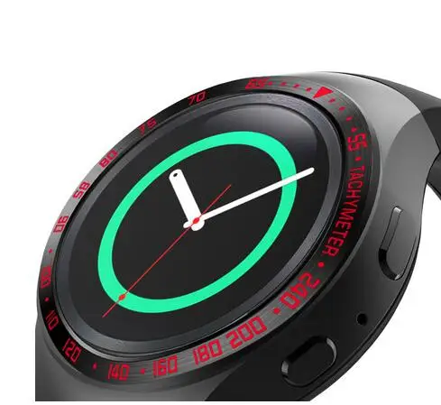 Чехол для умных часов для samsung gear S2 SM-R720 кольцо с ободком аксессуары для умных часов клейкая крышка против царапин из нержавеющей стали - Цвет: E2 red black