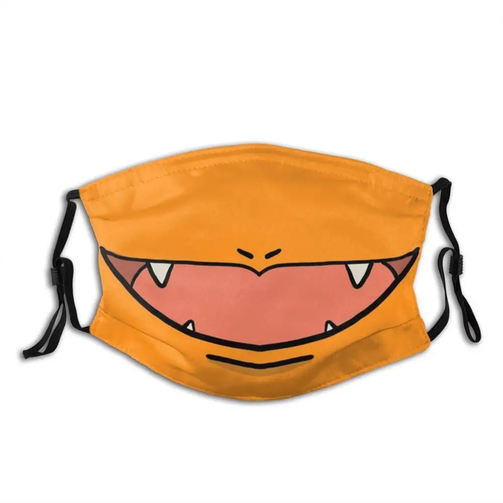 Маска с фильтром для лица изображением пожарного динозавра японского аниме