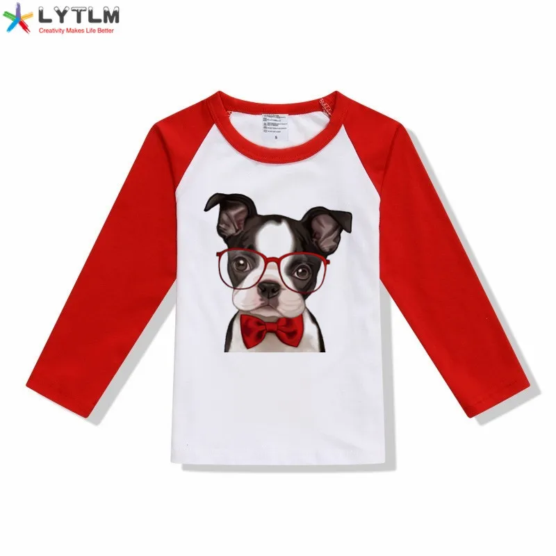 LYTLM животных 3D рубашка с Мопсом для девочек для маленьких девочек, летняя одежда, футболка для малышей, топы для девочек с длинными рукавами футболка с мультяшным принтом roupa infantil