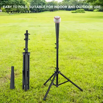 

1Pc Adjustable Softball Tripod T Stand Baseball Ball Holder Racket For Batting Practice Softball Practice Training Hit Aid Rack4