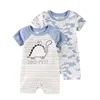 2022 New born baby clothes 2pcs short sleeves animal baby rompers overalls boys girls outfit ► Photo 1/6