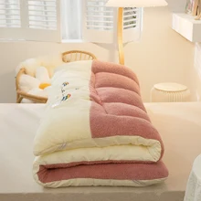 Matelas en velours d'agneau pliable et facile à ranger, grand matelas en peluche Falai et coussin confortable en pâte de haricots