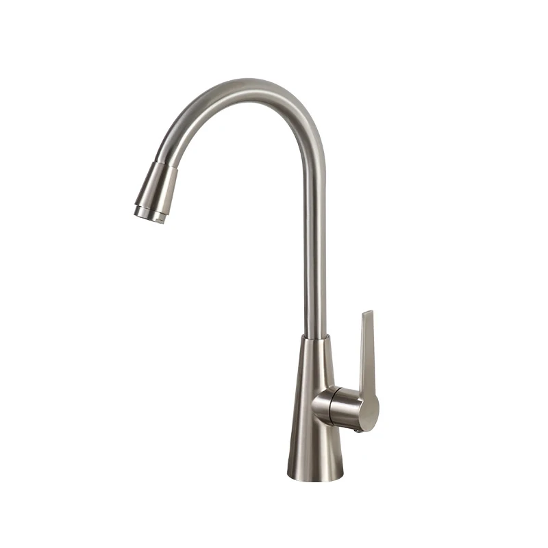 Classic Kitchen Faucet Brushed Process Swivel Spout Sink Faucet Curved Tube Single Cold Water Tap Deck Mounted Wash Basin Tap gold kitchen faucet Kitchen Fixtures
