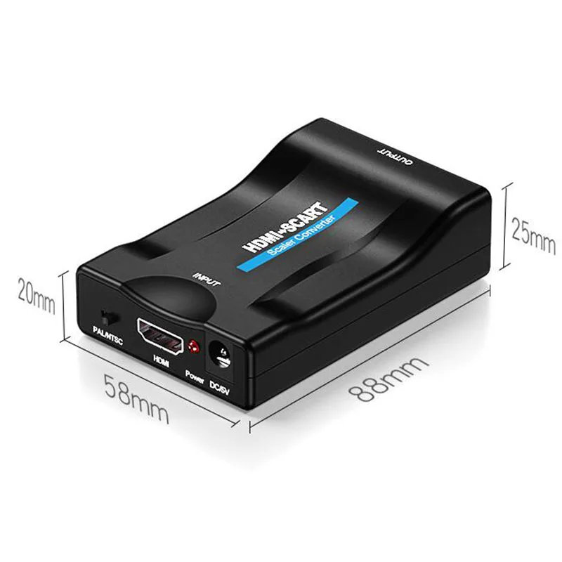 Baolyda 1080P HDMI Al Convertitore SCART SCART A HDMI Video Adattatore Audio Video Composito Scaler