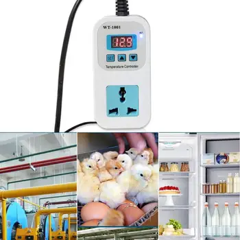 

Electronic Temperature Controller Clear LED Display Screen Ice Cabinet Water Tank Switch Adjustable Temperature Socket Outlet