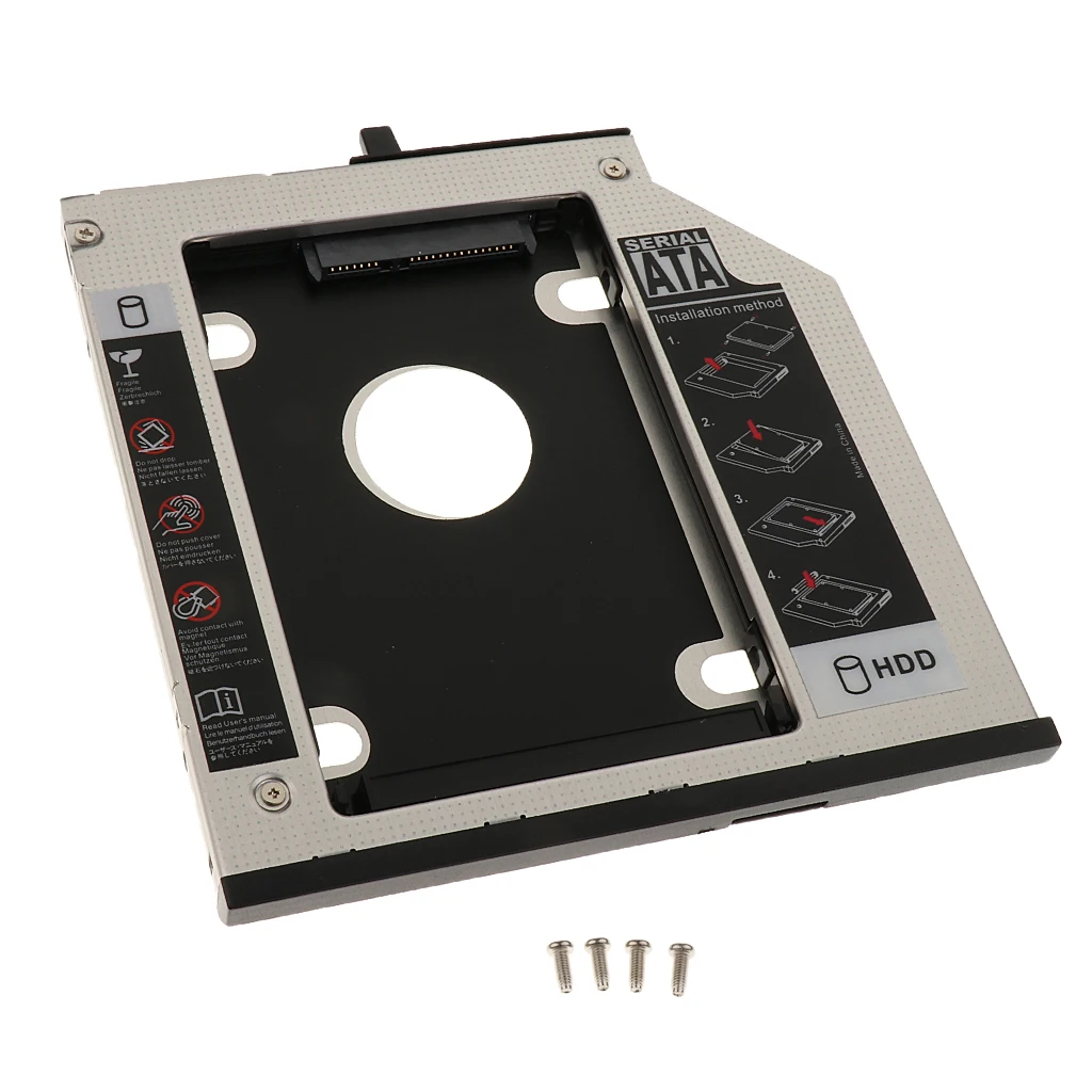 9.5mm SATA 2nd HDD Hard Drive Caddy For IBM Lenovo Thinkpad T400 T410 Aluminum