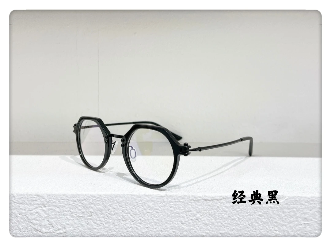 Italian Handmade Titanium Acetate Glasses Frame Men Retro