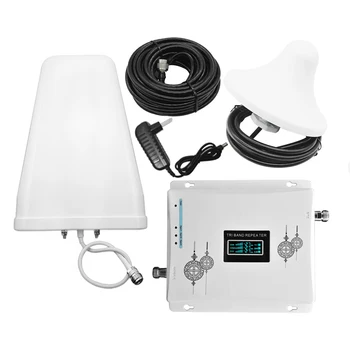 

Tri-Band Amplifier 900 1800 2100MHz GSM DCS 3G Universal Signal Booster Intelligent Repeater Kit