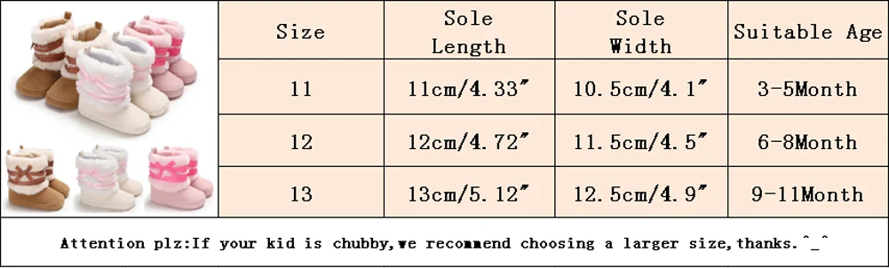 Зимние ботинки с бантом для новорожденных мальчиков и девочек; зимние теплые меховые Нескользящие ботинки для малышей; Первые ходунки