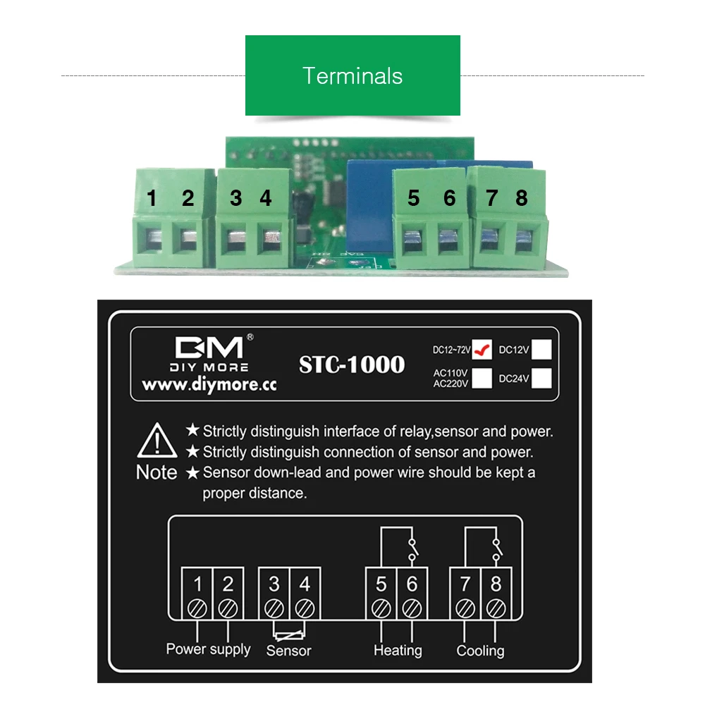 STC-1000 STC1000 светодиодный цифровой термостат регулятор температуры для инкубатора регулятор реле нагрева охлаждения 12 В 24 в 110 В 220 В