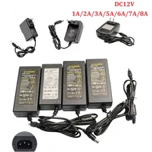 AC100-240V переменного тока в постоянный 12В Питание адаптер трансформатор 1A 2A 3A 5A 6A 8A 10A Зарядное устройство конвертер для 2835 5630 5050 Светодиодные ленты светильник