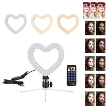 6 Inch Heart-shaped Dimmable LED Selfie Ring Light USB Selfie Ring Lights Lamp For Photography Ringlight For Cell Phone Studio
