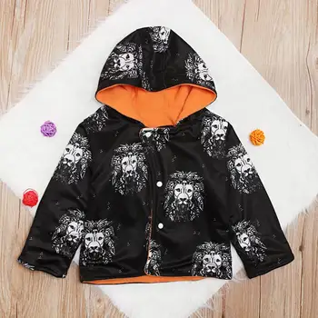 

Winter Baby Boy Jackets Vintage Winter Sports Buttons Hooded Casual Printing Fleece Sweatshirt Kids Long Sleeve Cardigan