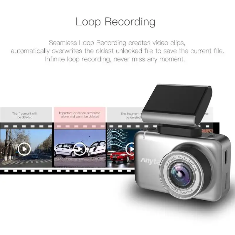 Anytek Z1N FHD 1080P Автомобильная dvr камера 2,35 дюймов Dashcam встроенный g-сенсор 135 градусов высокой четкости широкоугольный объектив Электроника