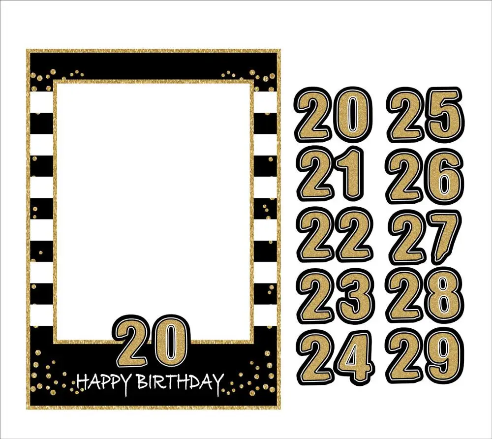 20 21 30 35 40 50 60 фоторамка для дня рождения для взрослых декоративная бумага для вечеринок с днем рождения фоторамка