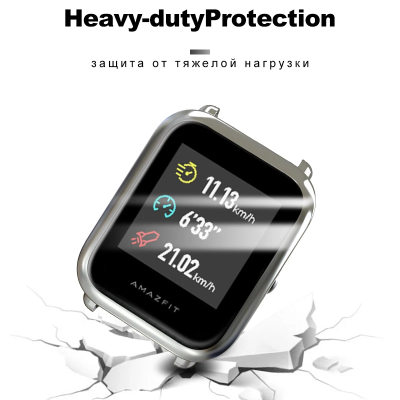 BAPICK полное покрытие Мягкий ТПУ бампер для Xiaomi Amazfit Bip чехол смарт-часы Защита экрана для Amazfit Bip Lite чехол Аксессуары