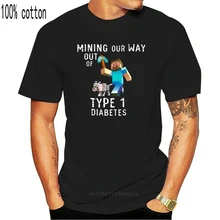 Madencilik bizim çıkış yolu tipi 1 diyabet gömlek T Shirt tipi 1 diyabet tshirt kurt steve kazma tip 1 diyabet