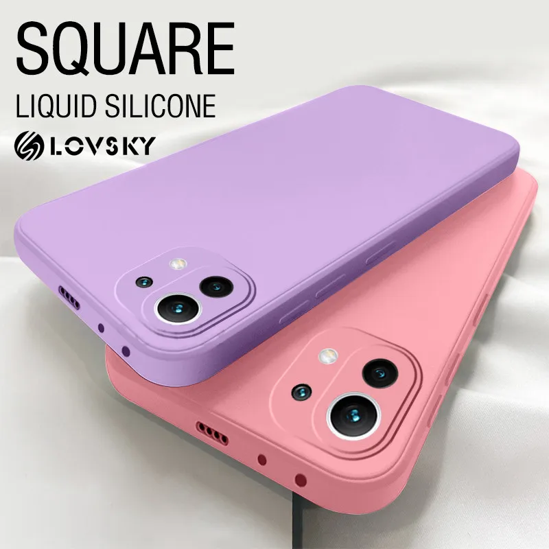 Square Liquid Silicone Case For Xiaomi Mi 8|Mi 9|Mi CC9|Mi 9SE|Mi 10|Mi 10T Lite|Mi 10 Pro|Mi 11|Coque Slim Matte Soft Cover
