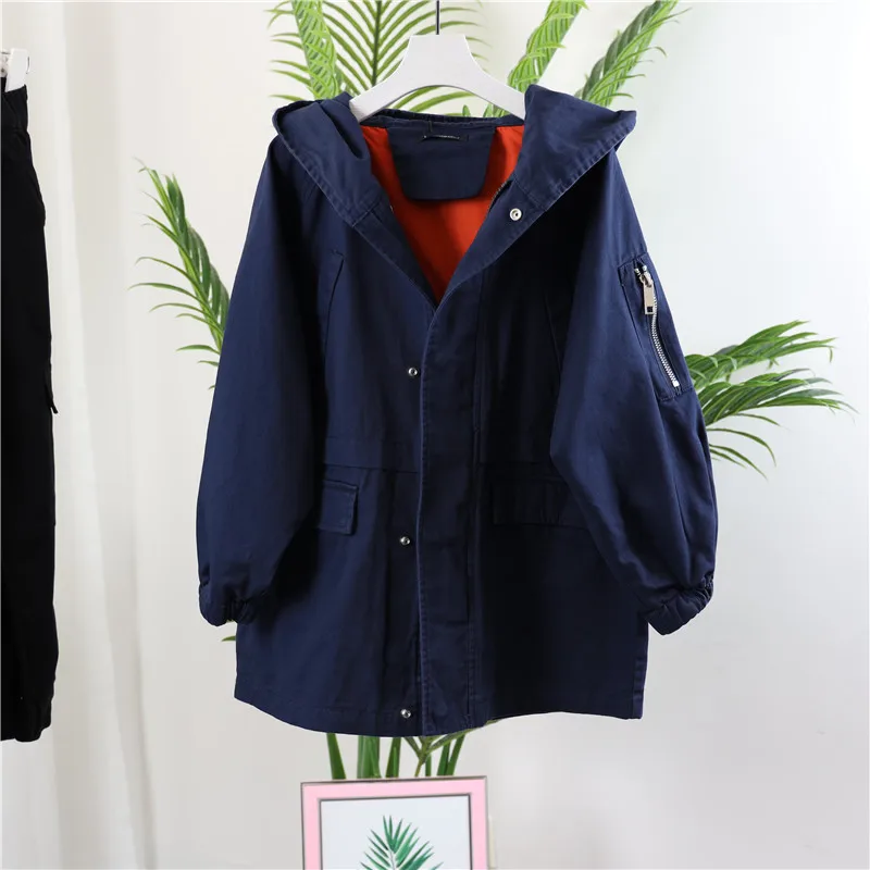 

Childrenswear 19 Autumn New Style Casual Solid Color Woven Coat Big Boy Zipper Hooded Coat 02c9c11