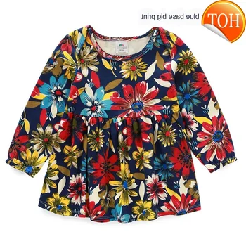 

Spring Print Girl Dresses Kids Clothes Long Sleeve Girl Cotton Casual Dress New