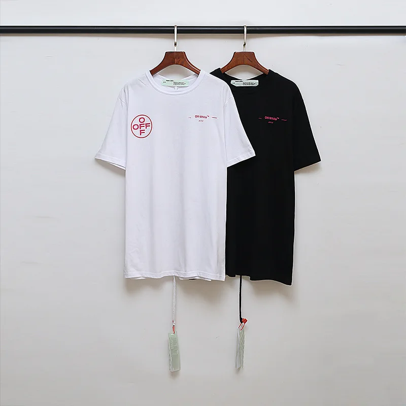 Высокое Качество OFF-WHITE ограниченная градиентная цветная парная хлопковая футболка с короткими рукавами