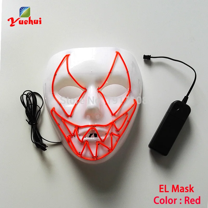Лидер продаж EL Wire светящаяся маска Nenon светильник костюм маска светодиодный Вечерние Маски для страшной тематики косплей маска украшение