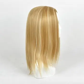 

Blonde Mixed color Highlights Medium Length middle Parting Long Wig