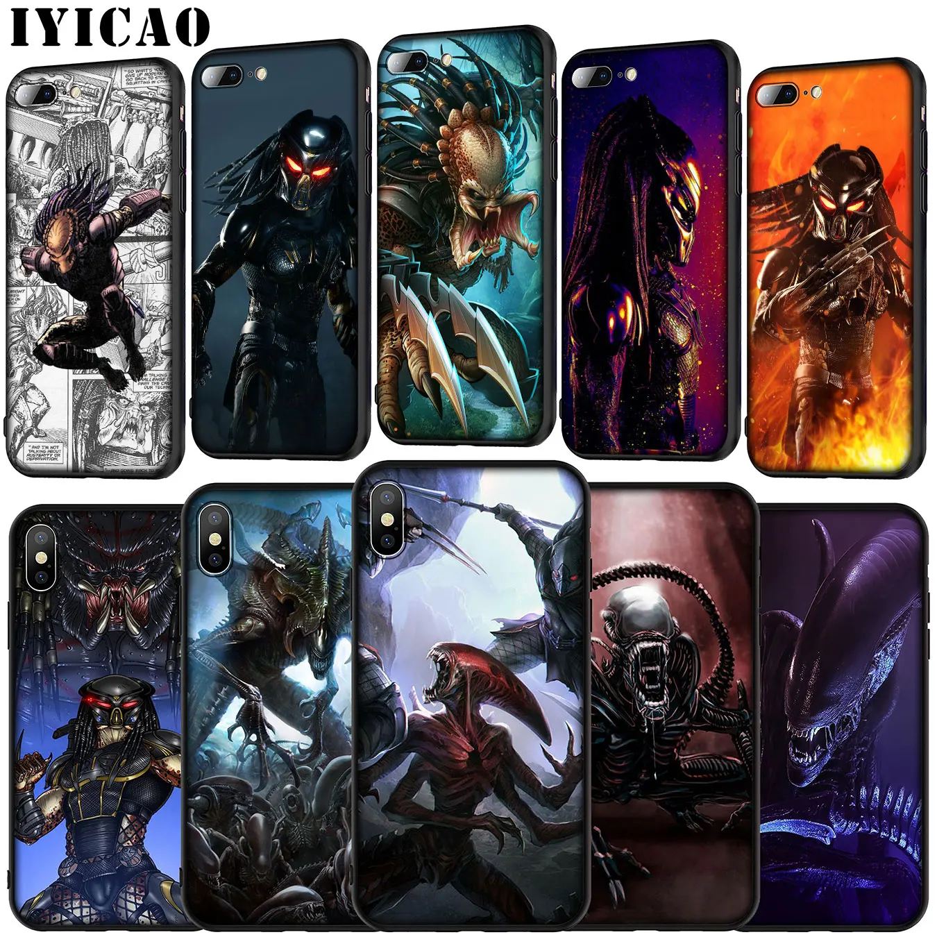 Мягкий силиконовый чехол IYICAO для iPhone 11 Pro XR X XS Max 6 6S 7 8 Plus 5 SE черный телефона из ТПУ |