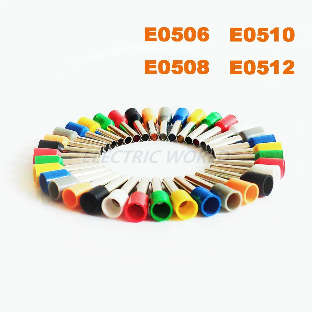 E0506 E0508 Tube Insulated cord end terminals 0.5mm Cable Connector wire Insulating Crimp E0510 E0512 | Обустройство дома