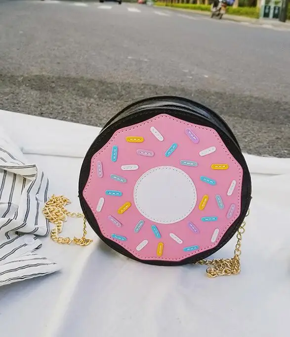 Black donuts Новое поступление забавные модные трёхмерные пончики стиль сумка цепи мягкая маленькая сумка в стиле Harajuku Лидер продаж, стильная футболка с изображением персонажей видеоигр - Цвет: Black donuts