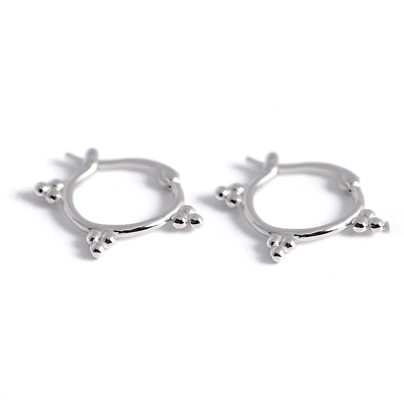 

Fashion Vintage Classic 925 Sterling Silver Earrings Simple Metal Berry Hoop Earrings for Women Korean Small Ear Buckle Earrings