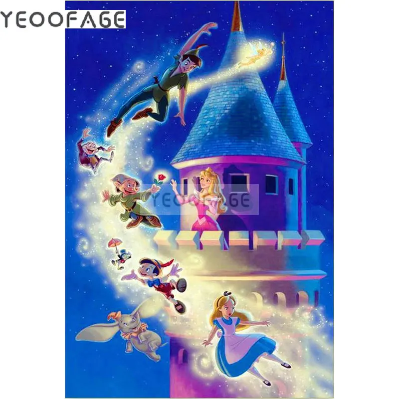 

5D DIY diamond embroidery Castle diamond painting Cross Stitch Peter Pan full square Rhinestone mosaic decoration gift