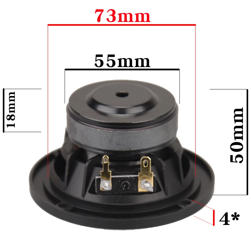completa 4 ohm 30w, alto-falante embutido de fibra de titânio