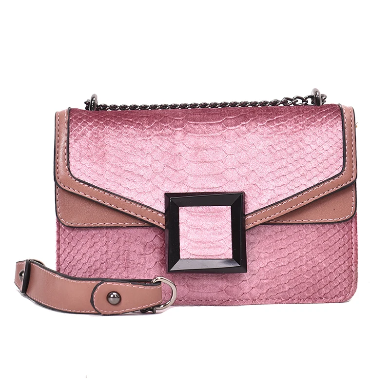 Hifuar женская сумка змеиный принт сумка на плечо винтажная женская сумка через плечо роскошная кожаная сумка-мессенджер - Цвет: pink 2