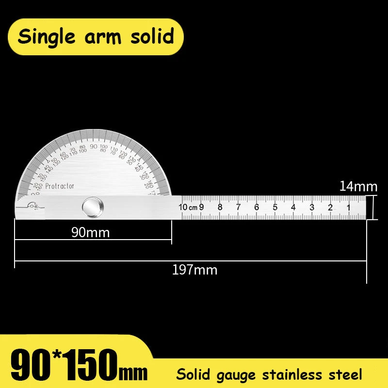 High-precision Stainless Steel Protractor Woodworking Angle Ruler Measuring Tool Industrial Grade Multi-function Angle Ruler