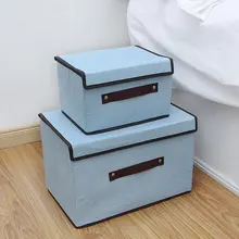 2 шт. хлопок белье коробка для хранения Контейнер большой емкости складной шкаф Коробка органайзер одежда Галстуки Носки коробка