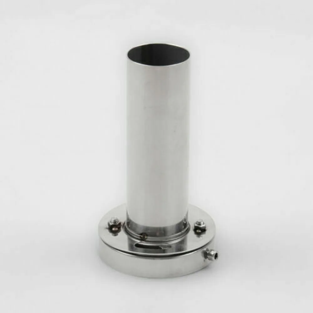 

1pc Muffler Adjustable Round Tip Removable Exterior Parts Silver Exhaust Pipe