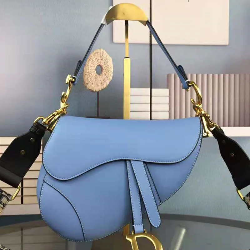 Women's Original Broadband Retro Saddle Bag Brand Luxury Design Messenger Bag Fashion Shoulder Bags Genuine Leather Handbag