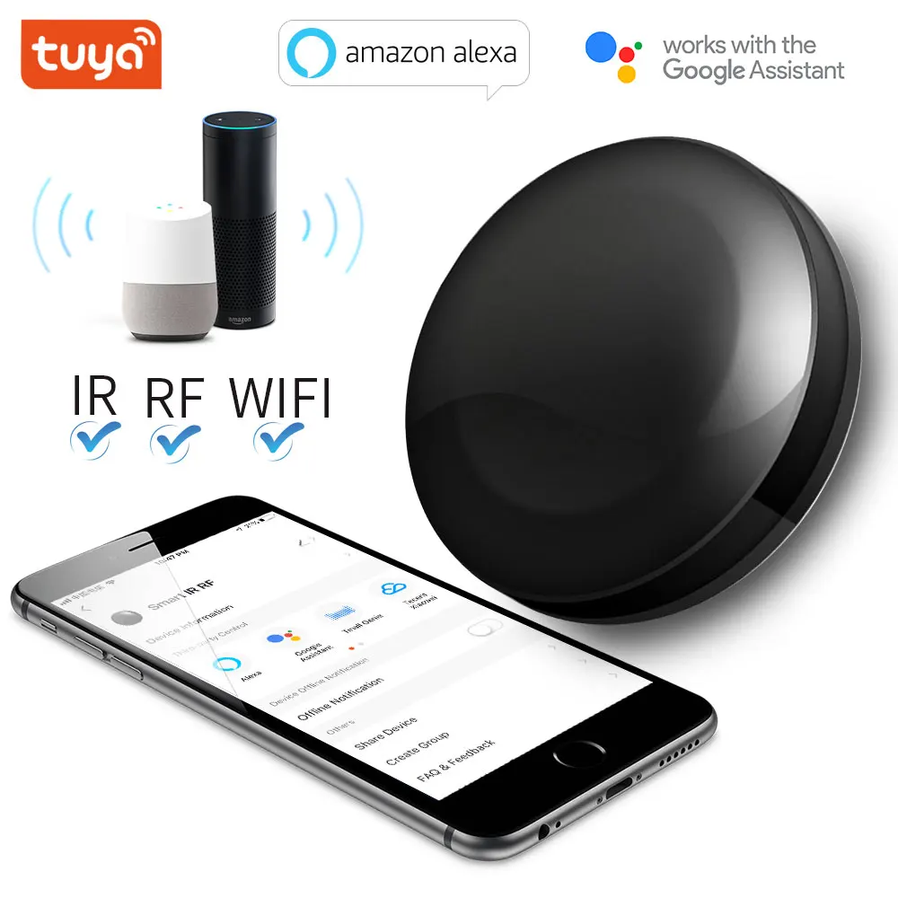 

WiFi+IR+RF Universal Intelligent Remote Controller Automation Switch For IOS Android Work With Voice Control Alexa Google HOME