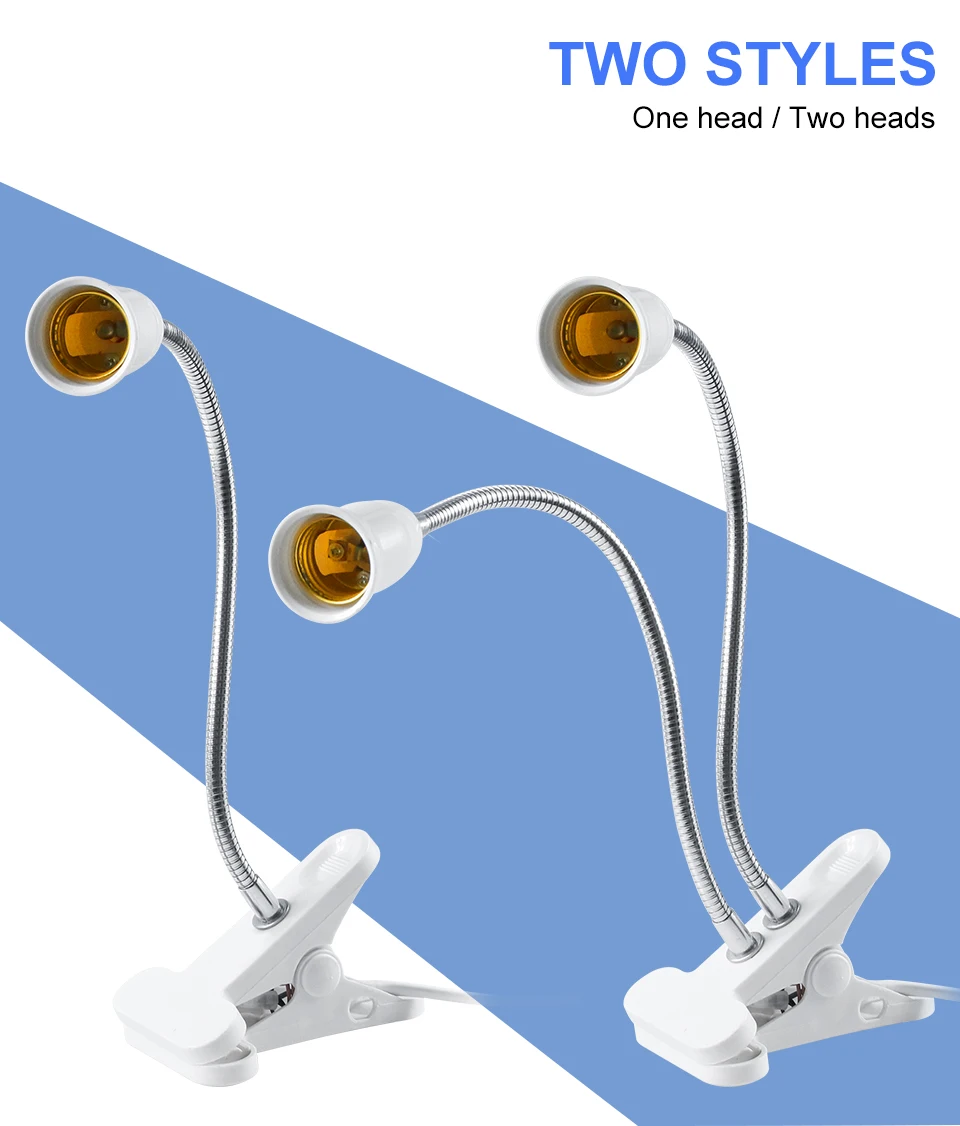 Description Picture 3 of itemE27 LED Lamp Base Bulb Socket E26 Light Holder Desk Light LED Flexible Lamp Holder 85-265V Plant Grow Bulb Base EU/UK/US/AU Plug