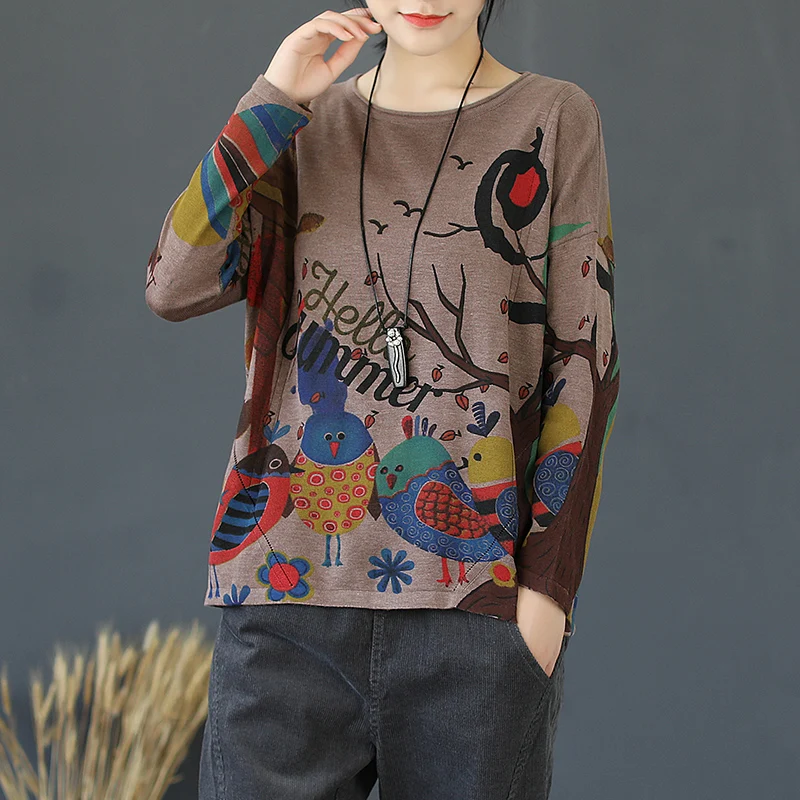 QQ0786-Pale Mauve Зимняя трикотажная Женская одежда, трикотажная куртка с принтом, топ, пальто, весна-осень, пуловер, джемпер, толстовка - Цвет: QQ0786-Pale Mauve