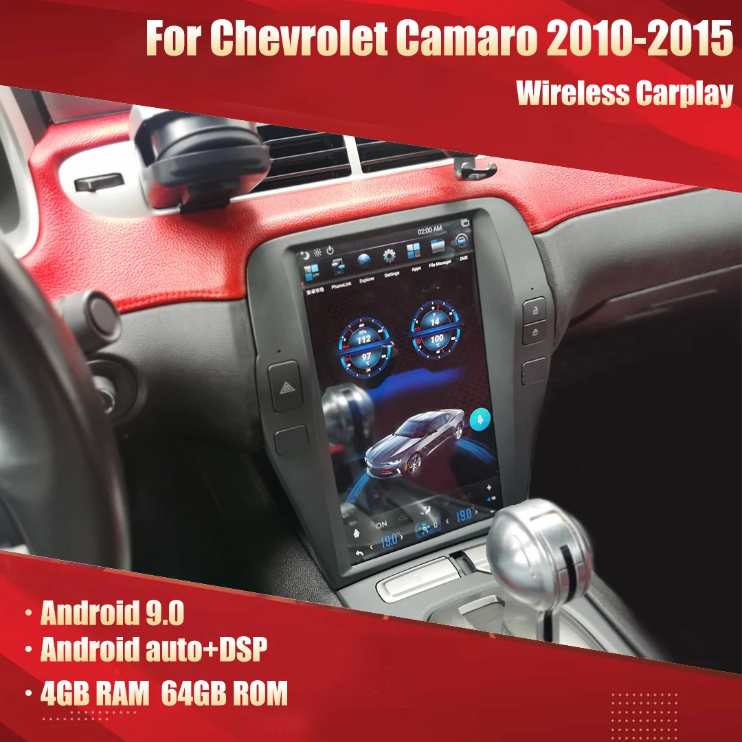 

AuCar T-Style Android Head Unit Radio For Chevrolet Camaro 2010-2015 Car radio Android GPS Navigation Wireless Carplay Stereo