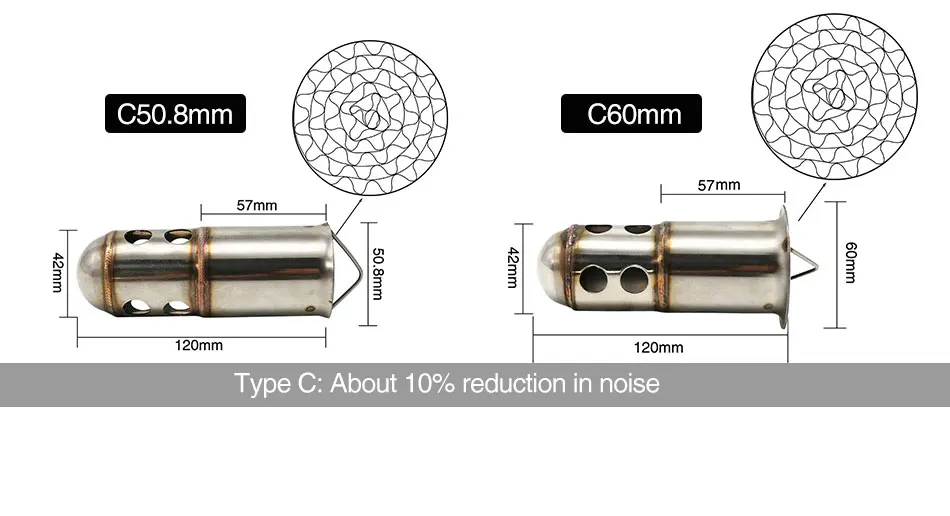 ZS Гоночный Мотоцикл Универсальный 51/60 мм три модели Catalyst дБ убийца для глушитель выхлопных газов Шум звук выпрямитель